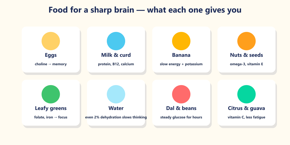 Everyday Indian foods and the specific job each one does for the studying brain.